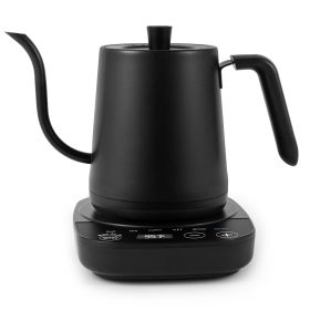 Gooseneck Electric Pour-over Kettle; Temperature Variable Stainless Steel Kettle; Hot Water for Coffee Tea Brewing Black