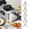 3.2 Quart Electric Deep Fryer 1700W Stainless Steel Timer Frying Basket