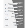 Knife Set 17 Pieces Stainless Steel Hollow Handle Cutlery Block Set