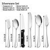 48-Pieces Silverware Set Stainless Steel Flatware Cutlery Utensil Set Spoons and Forks Knife Dishes Set