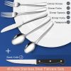 48 Piece Silverware Set with Steak Knives; Stainless Steel Flatware Set; Cutlery Set for 8 Steak Knife/Fork/Spoon