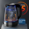 Variable Temperature Electric Kettle; 1200W Electric Tea Kettle; 8 Big Cups 2.0L Glass Electric Kettle with 4Hrs Keep Warm Function & Boil-Dry Protect