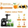 Masticating Juicer Machines; Slow Cold Press Juicer with Reverse Function; High Juice Yield; Easy Clean with Brush; Recipes for High Nutrient Fruits a