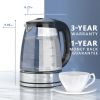 Variable Temperature Electric Kettle; 1200W Electric Tea Kettle; 8 Big Cups 2.0L Glass Electric Kettle with 4Hrs Keep Warm Function & Boil-Dry Protect