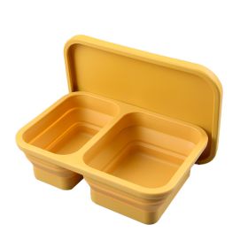 Reusable Pizza Storage Container with  Microwavable Serving Trays - Adjustable Pizza Slice Container to Organize & Save Space - BPA Free, Microwave, & (Color: yellow, size: 1020ML)