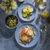 12-Piece Blue Stoneware Dinnerware Set