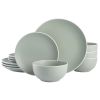 12-Piece Blue Stoneware Dinnerware Set