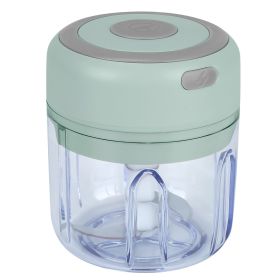 Mini Electric Garlic Chopper 8.45OZ Cordless Garlic Mincer Food Chopper (Color: green)