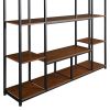 Bookcase and Bookshelf, Home Office 5 Tier Bookshelf, Open Freestanding Storage Shelf with Metal Frame