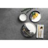 Dinnerware Grey Drip Stoneware; 12 Piece Set