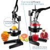 Professional Citrus Juicer Set - 7 Pieces Heavy Duty Iron Commercial Juicer with Glass Juice Bottle and Funnel