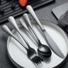 40 Piece Black Silverware Set Stainless Steel Titanium Black Plated Cutlery Set Spoon and Fork Cutlery Set Serving 8 Pieces