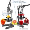 Professional Citrus Juicer Set - 7 Pieces Heavy Duty Iron Commercial Juicer with Glass Juice Bottle and Funnel