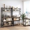 5 Tiers Kitchen Microwave Rack With Storage Cabinet Wooden Storage Rack For Dining Room